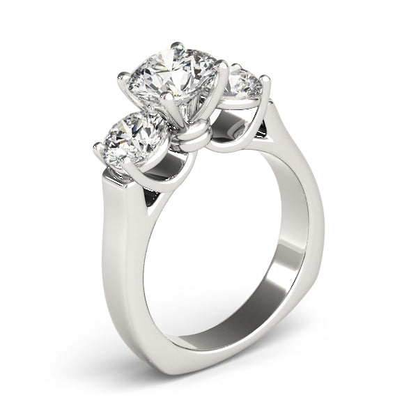 Round Three-Stone Diamond Engagement Ring · 3.00 ct tw