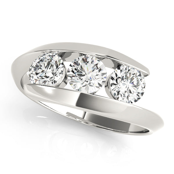 Round Three-Stone Diamond Engagement Ring · 0.48 ct tw