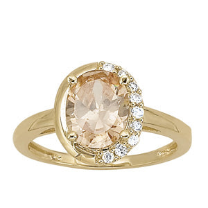 Oval Gemstone Fashion Ring · 0.09 ct tw