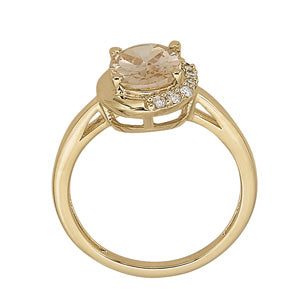 Oval Gemstone Fashion Ring · 0.09 ct tw