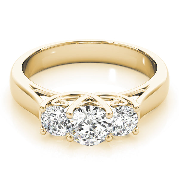 Round Three-Stone Diamond Engagement Ring · 0.49 ct tw