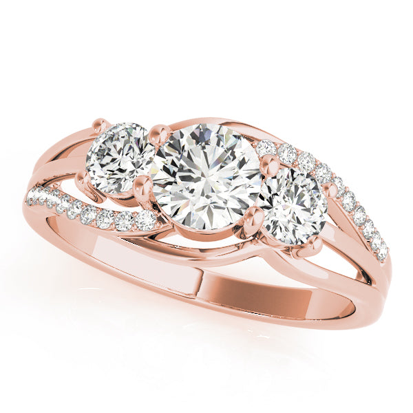 Round Three-Stone Diamond Engagement Ring · 1.10 ct tw