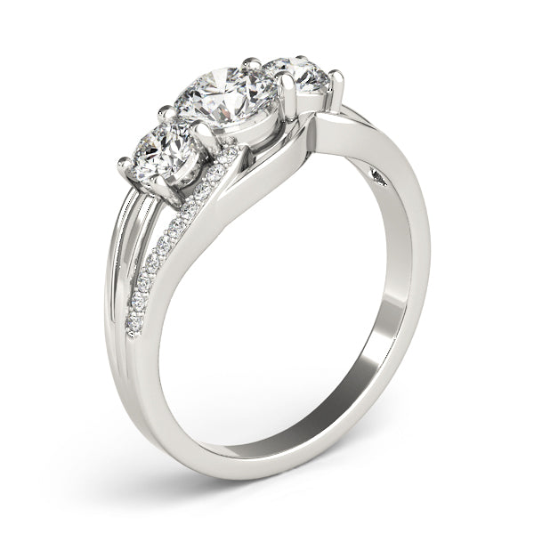 Round Three-Stone Diamond Engagement Ring · 1.10 ct tw