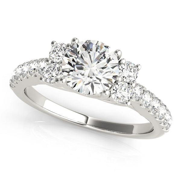 Round Cluster Sides Diamond Engagement Ring · 1.60 ct tw