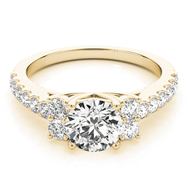 Round Cluster Sides Diamond Engagement Ring · 1.60 ct tw