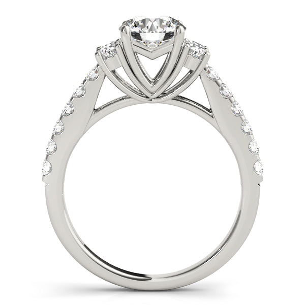 Round Cluster Sides Diamond Engagement Ring · 1.60 ct tw