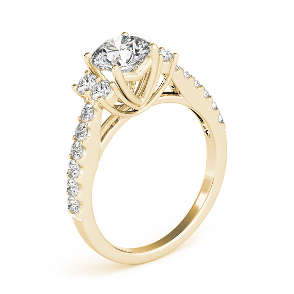 Round Cluster Sides Diamond Engagement Ring · 1.60 ct tw