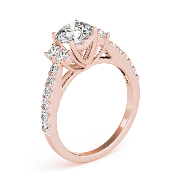 Round Cluster Sides Diamond Engagement Ring · 1.60 ct tw