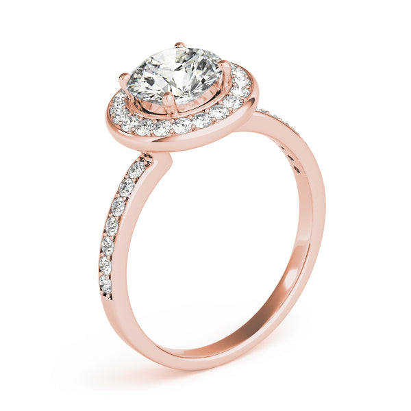 Round Halo Diamond Engagement Ring · 1.04 ct tw