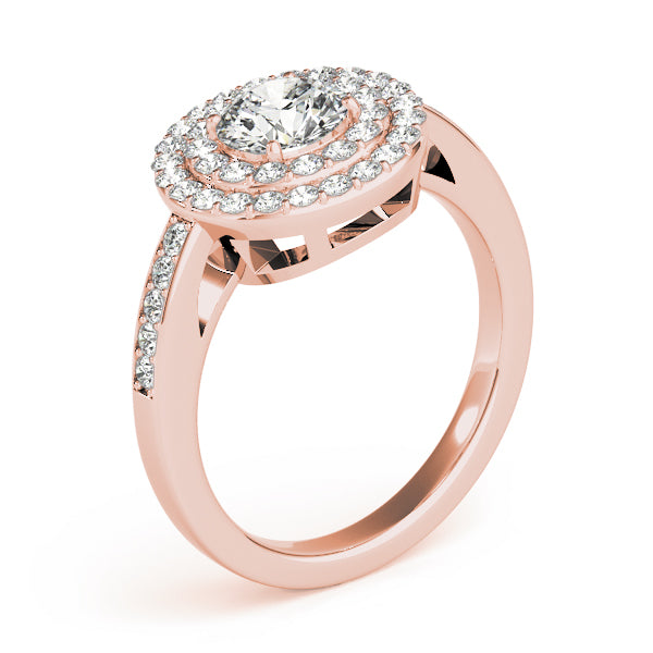 Round Halo Diamond Engagement Ring · 3.40 ct tw