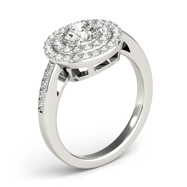 Round Halo Diamond Engagement Ring · 0.74 ct tw