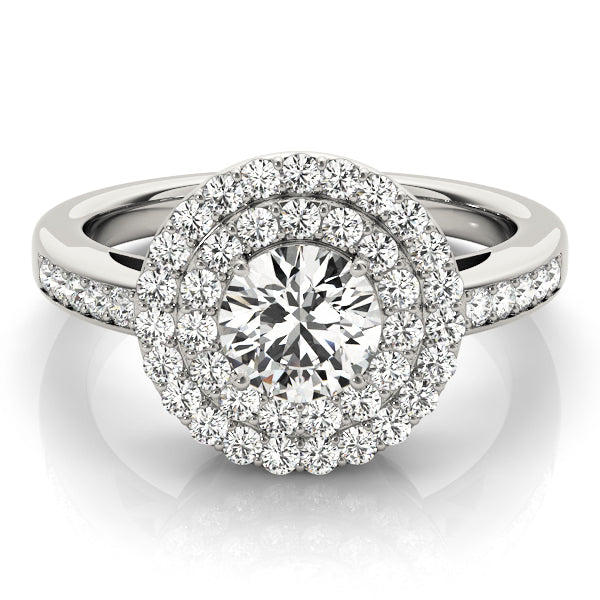 Round Halo Diamond Engagement Ring · 0.74 ct tw