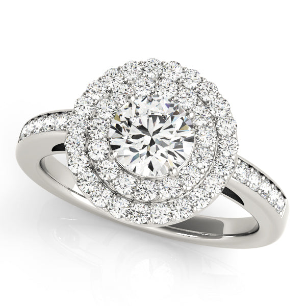 Round Halo Diamond Engagement Ring · 0.74 ct tw