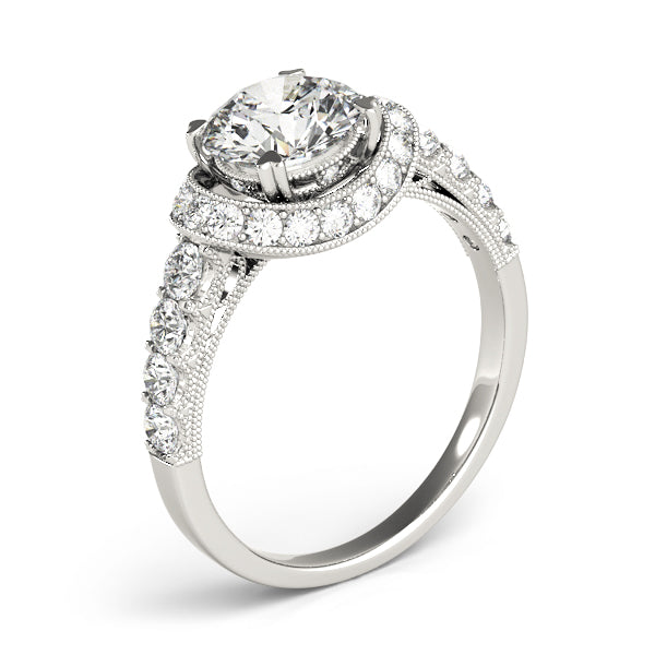 Round Halo Diamond Engagement Ring · 1.64 ct tw