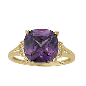 Cushion Princess Gemstone Fashion Ring · 0.01 ct tw