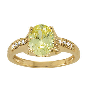 Oval Gemstone Fashion Ring · 0.04 ct tw