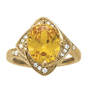Oval Gemstone Fashion Ring · 0.11 ct tw