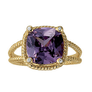 Cushion Princess Gemstone Fashion Ring · 0.02 ct tw