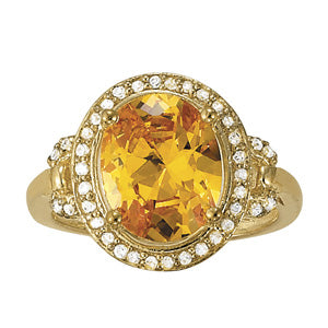 Oval Gemstone Fashion Ring · 0.19 ct tw