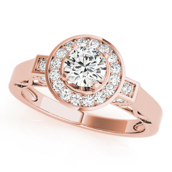 Round Halo Diamond Engagement Ring · 0.37 ct tw