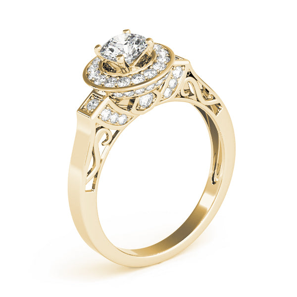 Round Halo Diamond Engagement Ring · 0.37 ct tw