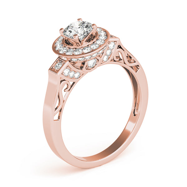 Round Halo Diamond Engagement Ring · 0.37 ct tw