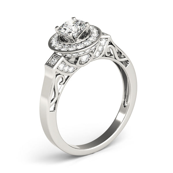 Round Halo Diamond Engagement Ring · 0.37 ct tw