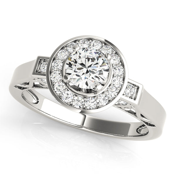 Round Halo Diamond Engagement Ring · 0.37 ct tw