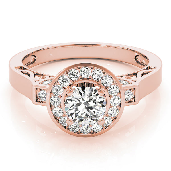 Round Halo Diamond Engagement Ring · 0.37 ct tw