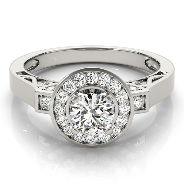 Round Halo Diamond Engagement Ring · 0.37 ct tw