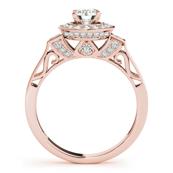 Round Halo Diamond Engagement Ring · 0.37 ct tw