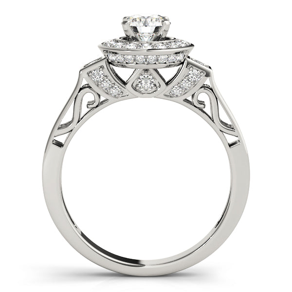 Round Halo Diamond Engagement Ring · 0.37 ct tw