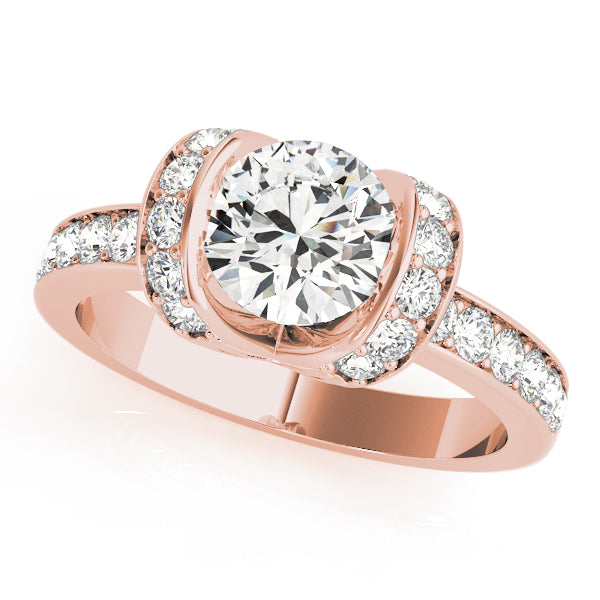 Round Single Row Prong Set Diamond Engagement Ring · 0.74 ct tw
