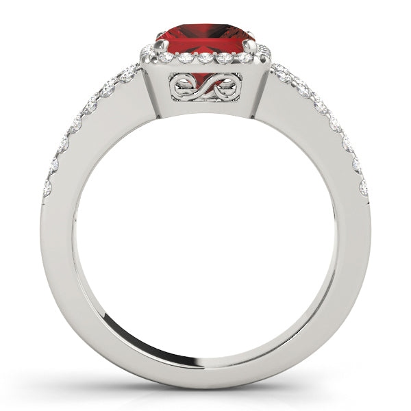 Square Halo & Cushion Diamond Engagement Ring · 3.02 ct tw