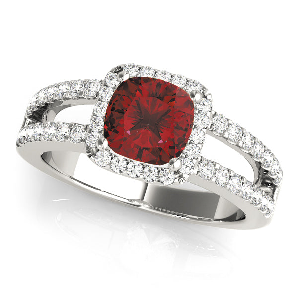 Square Halo & Cushion Diamond Engagement Ring · 3.02 ct tw