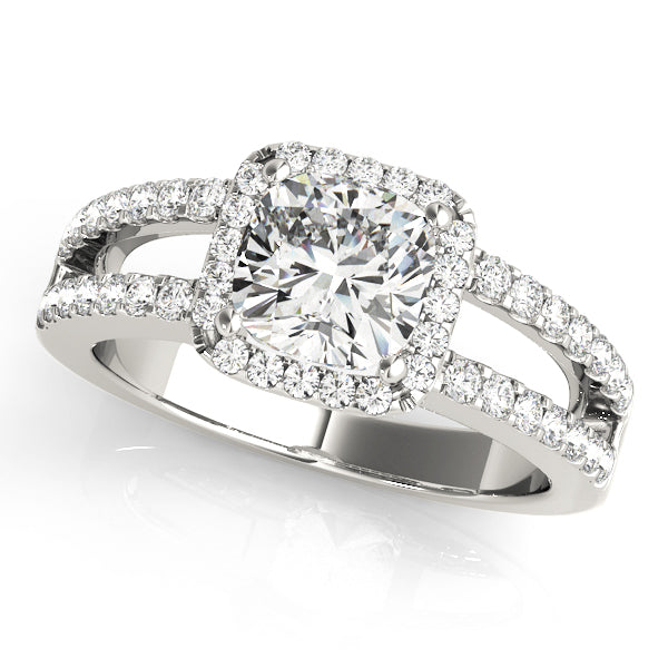 Square Halo & Cushion Diamond Engagement Ring · 0.60 ct tw