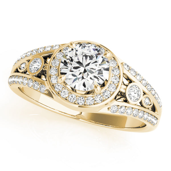 Round Halo Diamond Engagement Ring · 1.09 ct tw