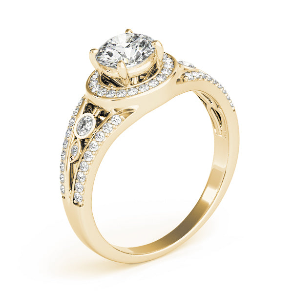 Round Halo Diamond Engagement Ring · 1.09 ct tw