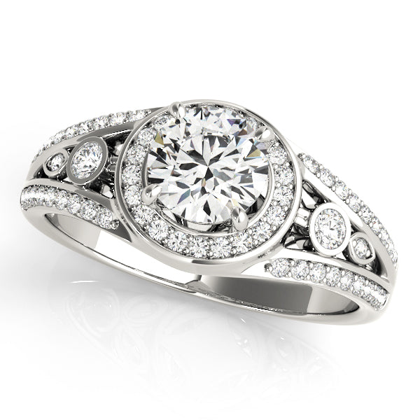 Round Halo Diamond Engagement Ring · 1.09 ct tw