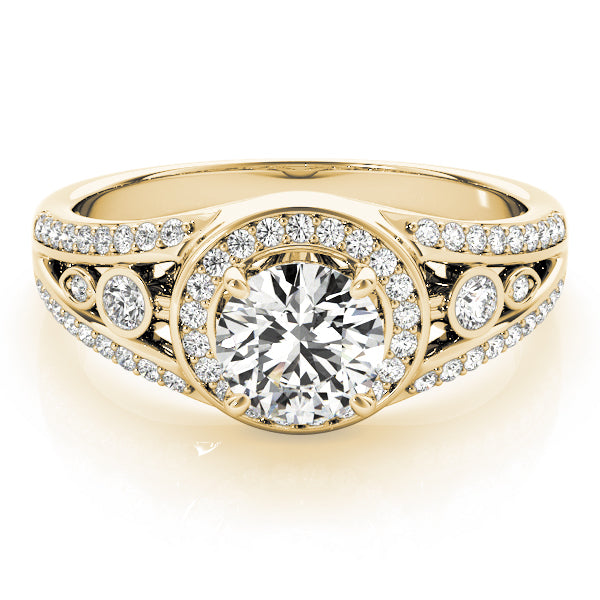 Round Halo Diamond Engagement Ring · 1.09 ct tw