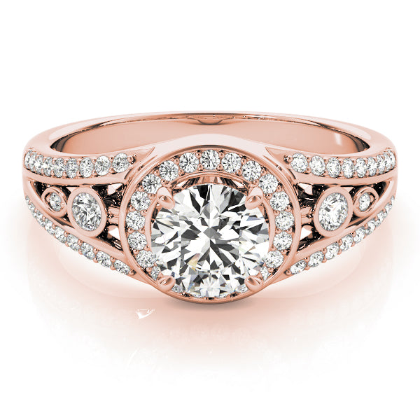 Round Halo Diamond Engagement Ring · 1.09 ct tw