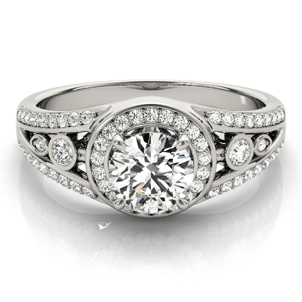 Round Halo Diamond Engagement Ring · 1.09 ct tw