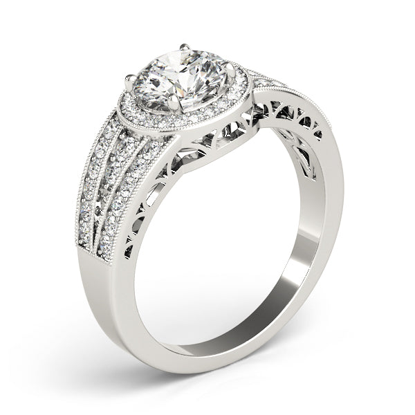 Round Halo Diamond Engagement Ring · 1.42 ct tw