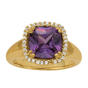 Cushion Princess Gemstone Fashion Ring · 0.24 ct tw