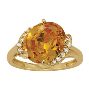 Oval Gemstone Fashion Ring · 0.14 ct tw
