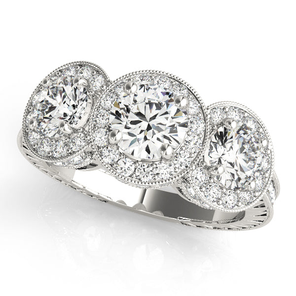 Round Three-Stone Diamond Engagement Ring · 2.28 ct tw