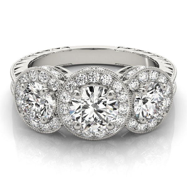 Round Three-Stone Diamond Engagement Ring · 2.28 ct tw
