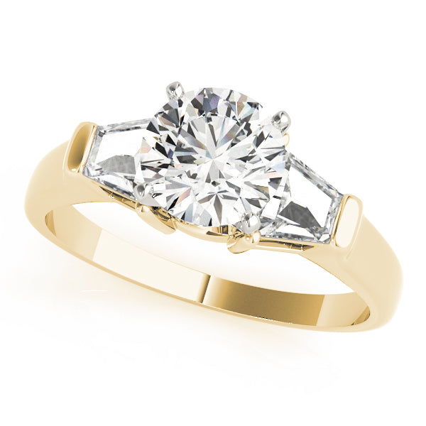 Three-Stone Traps & Halfmoons Diamond Engagement Ring · 0.70 ct tw