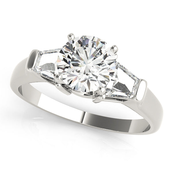 Three-Stone Traps & Halfmoons Diamond Engagement Ring · 0.36 ct tw
