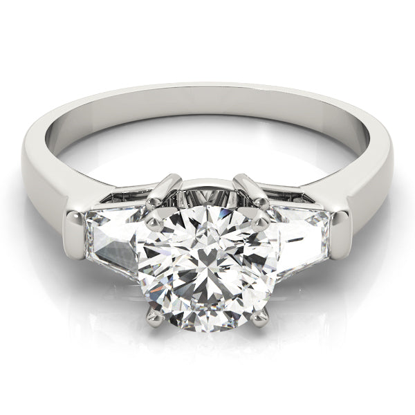 Three-Stone Traps & Halfmoons Diamond Engagement Ring · 0.36 ct tw
